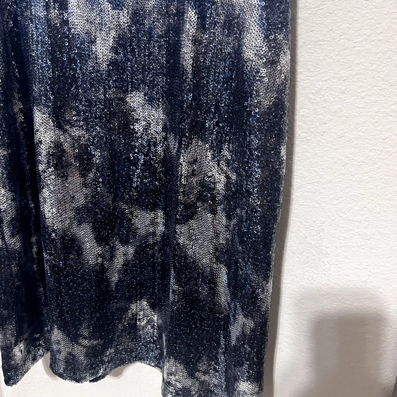 Boston Proper Andrea Behar Mini Dress Black Grey all over Sequins NYE sz M - Picture 3 of 8